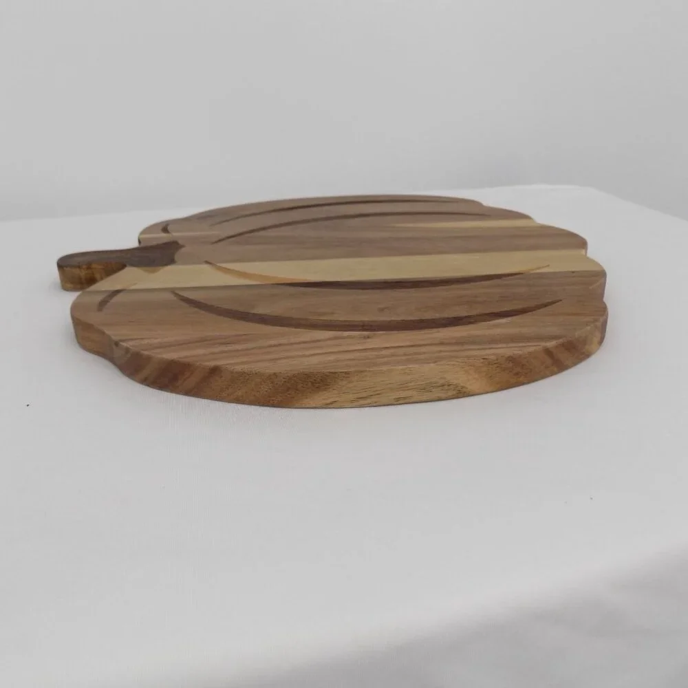 Pumpkin Shaped Wooden Cutting Board Makery Thanksgiving Halloween Food Safe New
